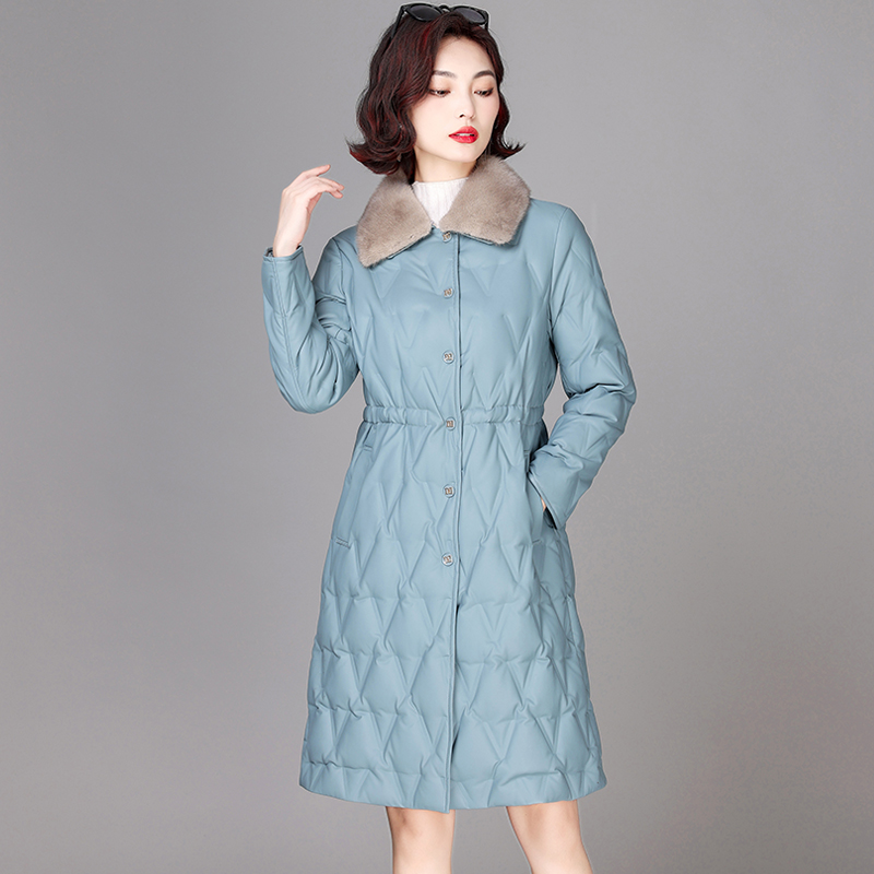 真皮羽绒服显瘦时尚水貂毛皮外套