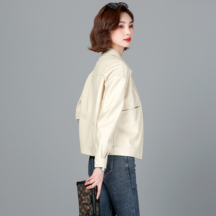 海宁真皮皮衣女2025新款春秋绵羊皮高级感休闲皮夹克短款女士外套