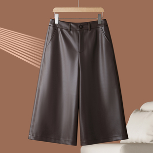 绵羊皮裤 海宁真皮皮裤 宽松休闲裤 2025冬新款 女高腰显瘦七分阔腿裤