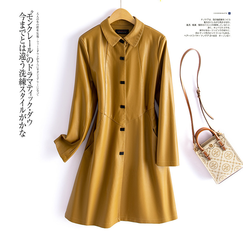 海宁真皮皮衣外套女2025爆款春秋新款高端绵羊皮时尚中长款皮风衣,女装/女士精品,皮衣,淘宝优惠券,粉丝福利购,淘宝优惠卷