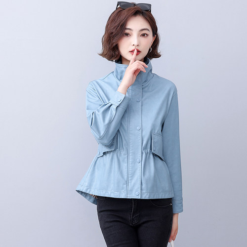 大码皮衣女短款收腰气质高级外套