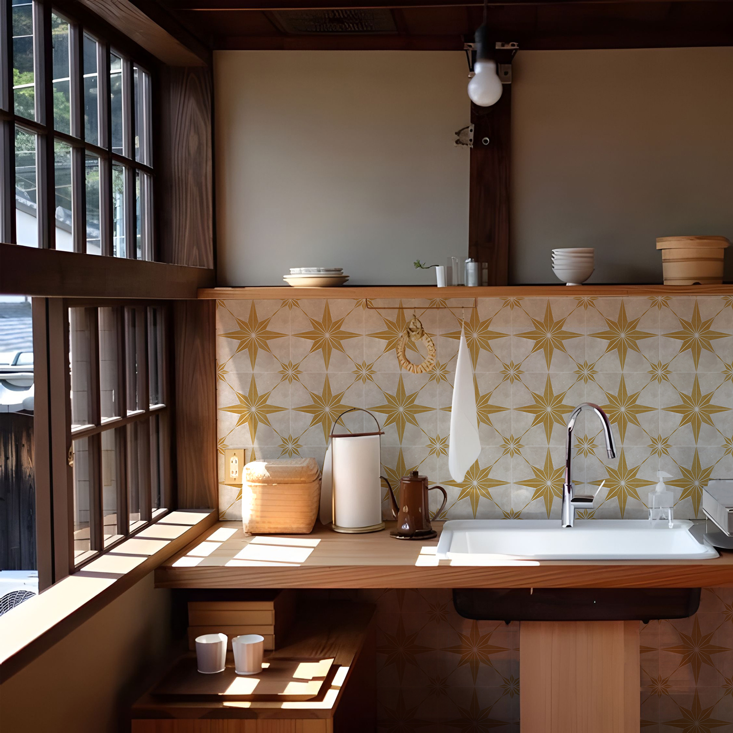 Funlife法式复古牛油果绿地贴纸