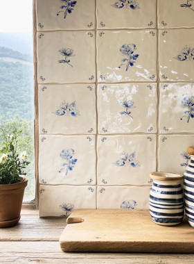 Funlife《Contes d'Or du Sud》法式田园花卉瓷砖画艺术贴纸装饰