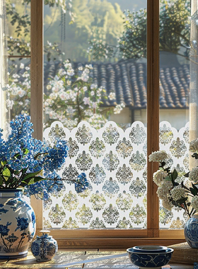 Funlife《chinoiserie》原创法式中国风纯白锦纹窗贴装饰玻璃贴膜