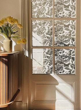 Funlife《繁花》法式宫廷风白色复古蕾丝玻璃窗花静电贴免胶设计