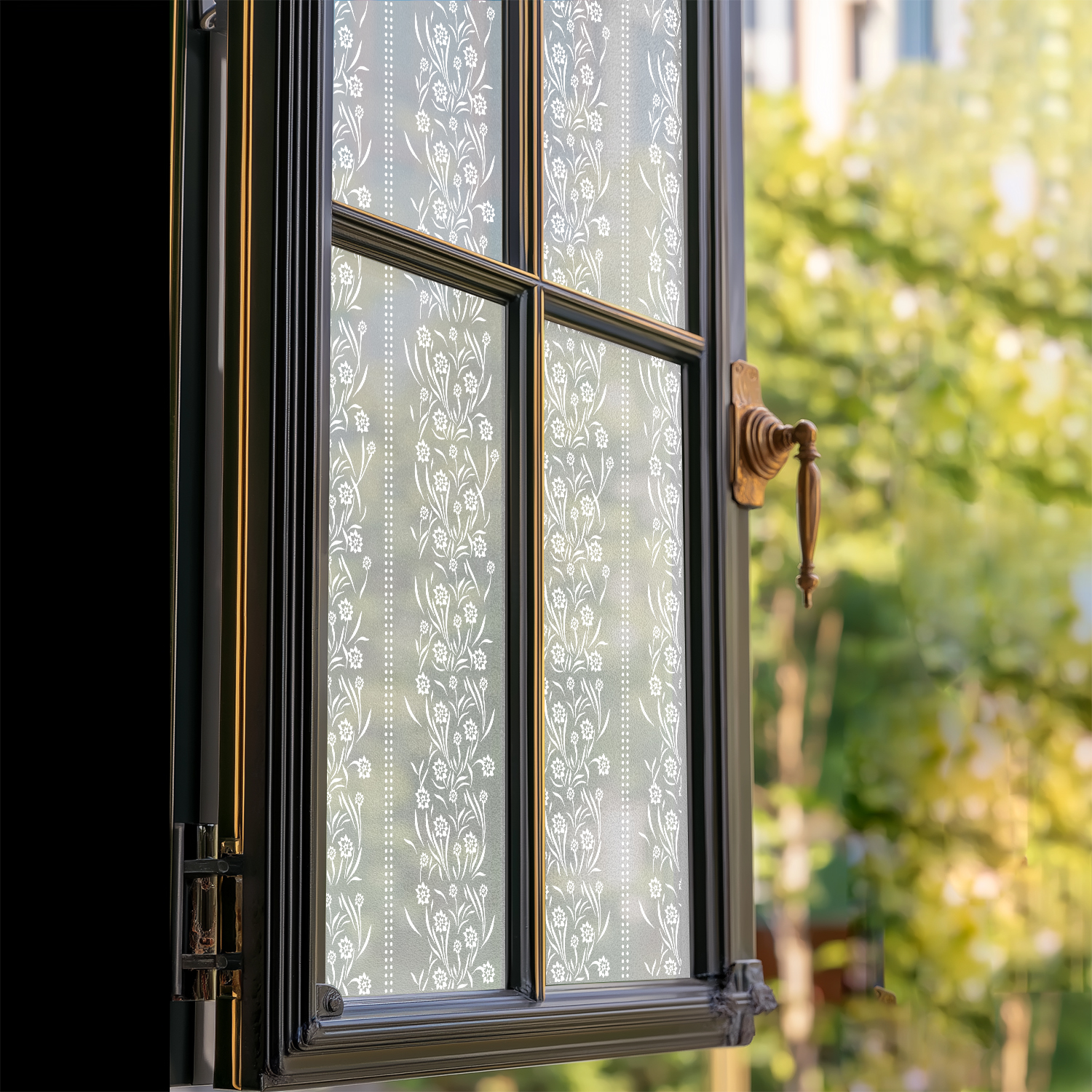 《Chinoiserie》原创法式中国风玫瑰藤蔓窗贴装饰窗户免胶静电贴