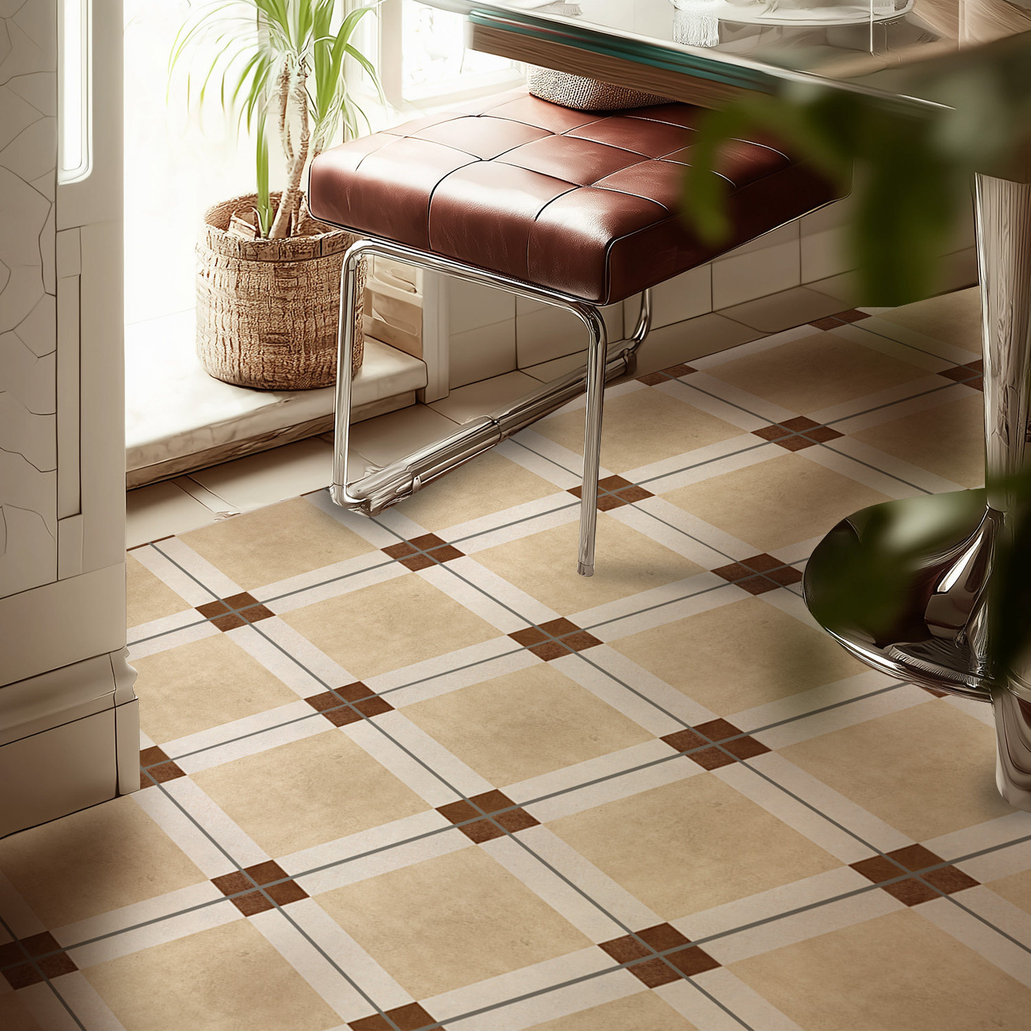 Funlife《bloom》法式复古地板贴加厚防滑厨房卫生间商用地面翻新,家居饰品,瓷砖贴,淘宝优惠券,粉丝福利购,淘宝优惠卷