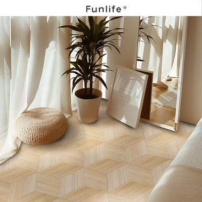 法式复古即撕即贴浅木纹地贴