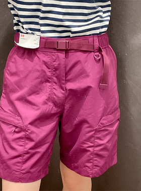 夏季男女装紫色卡扣休闲工装短裤463870户外露营中裤防泼水455505