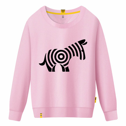 SUGU韩国原宿风卫衣女潮学生套头卡通情侣装圆领加厚长袖班服定制