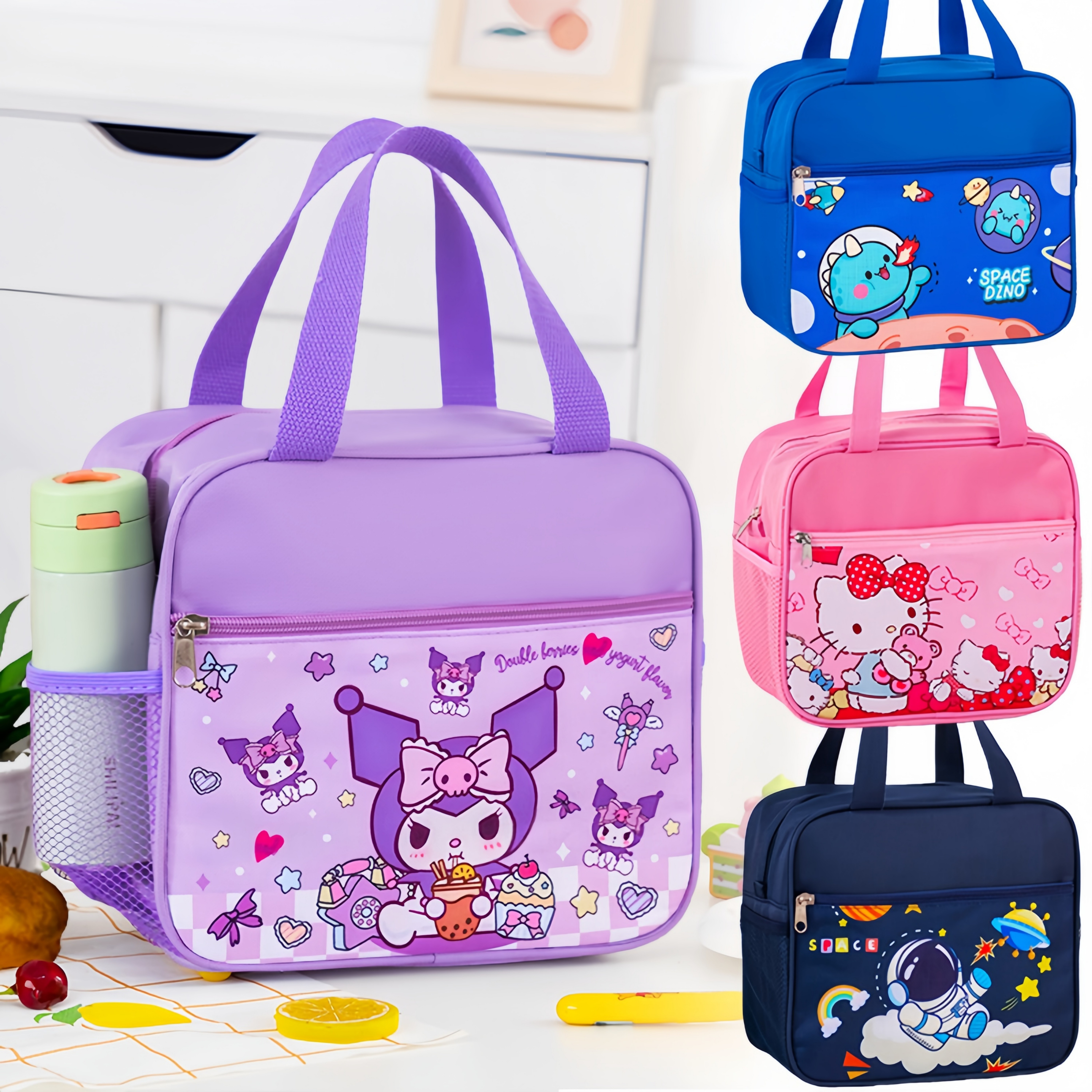 卡通小学生专用保温饭盒袋手提包儿童防水饭兜大容量手拎便当餐包