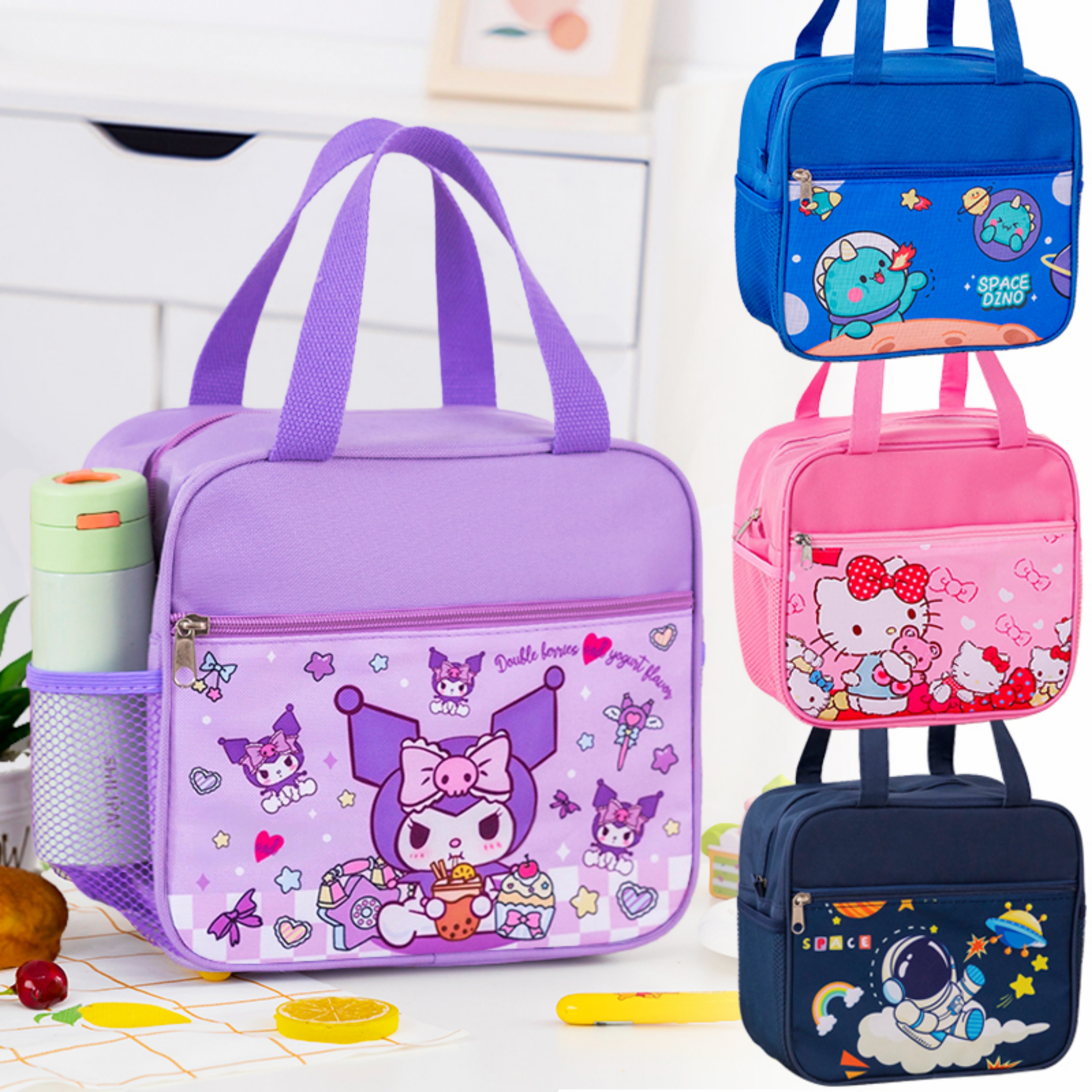 卡通小学生专用保温饭盒袋手提包儿童防水饭兜大容量手拎便当餐包