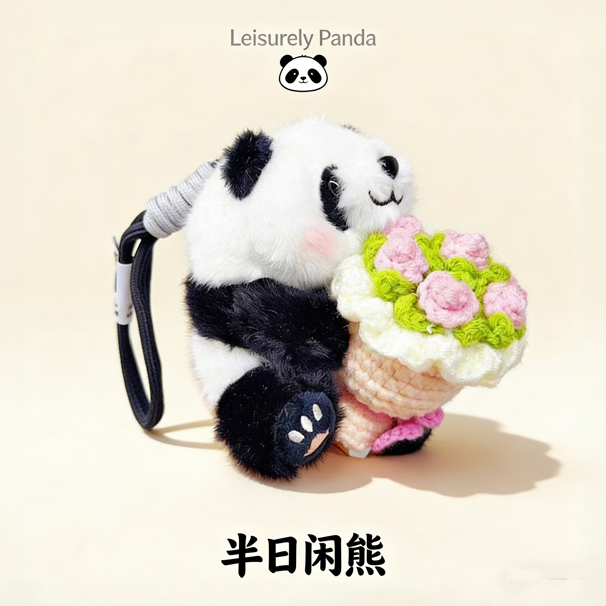 【成都超热】手捧花束熊猫小挂件