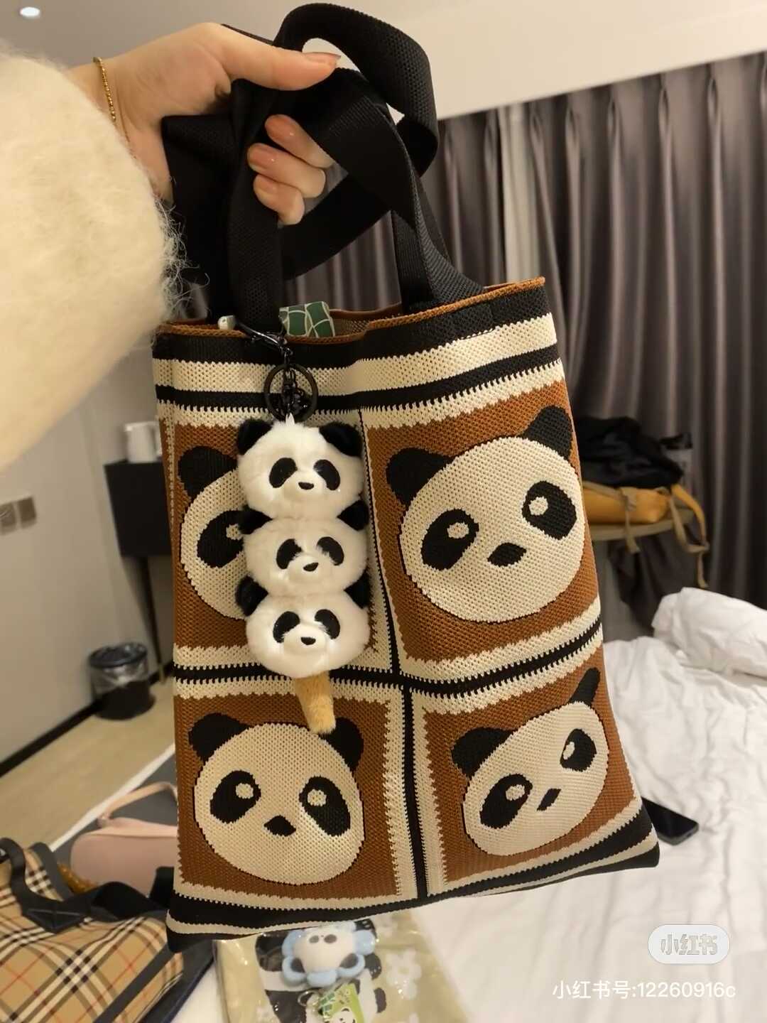 熊猫编织成都爷爷同款亲子手提包
