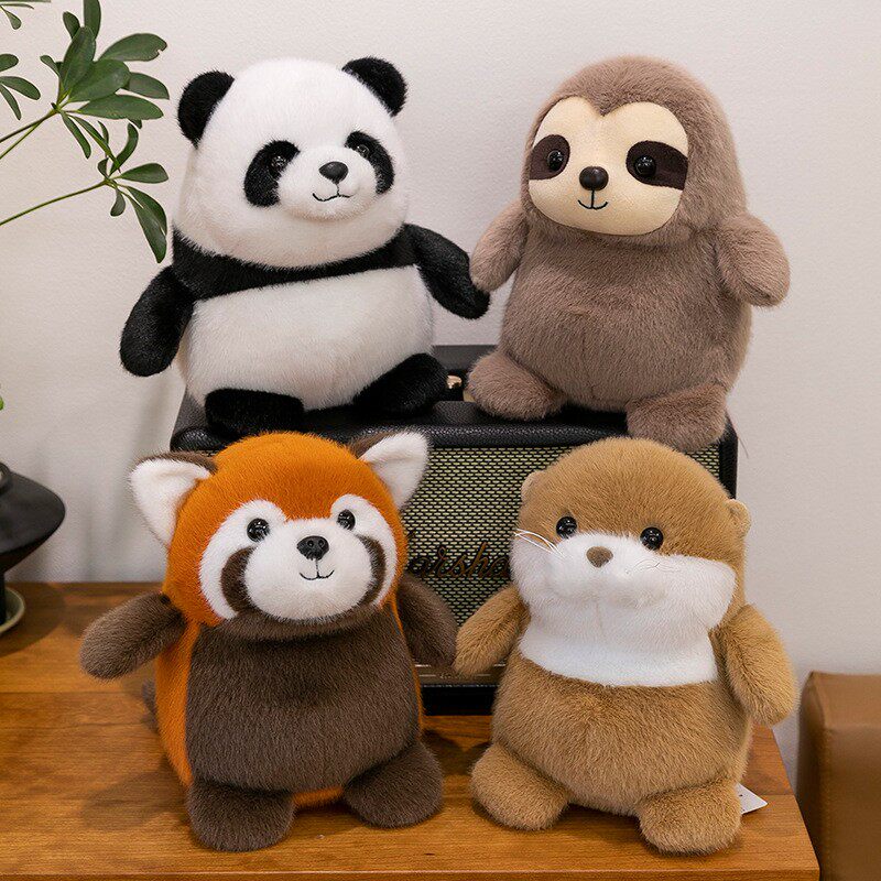 大肚子青蛙毛绒玩具抓娃娃机树懒公仔儿童睡觉熊猫抱枕活动礼品