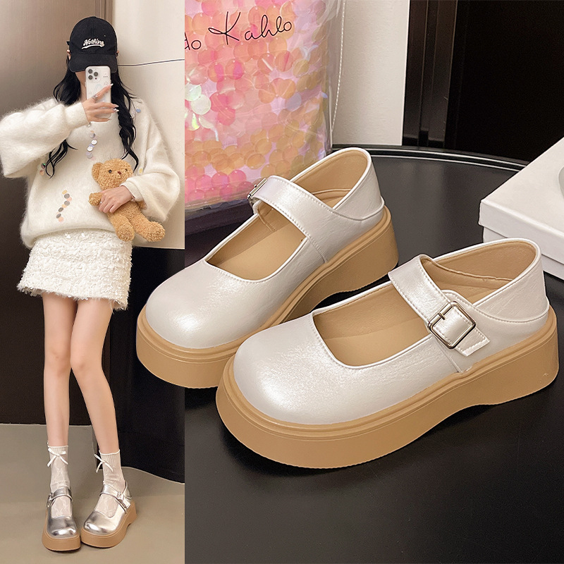 厚底玛丽珍小皮鞋女2025年秋季新款日系jk圆头配裙子法式复古单鞋