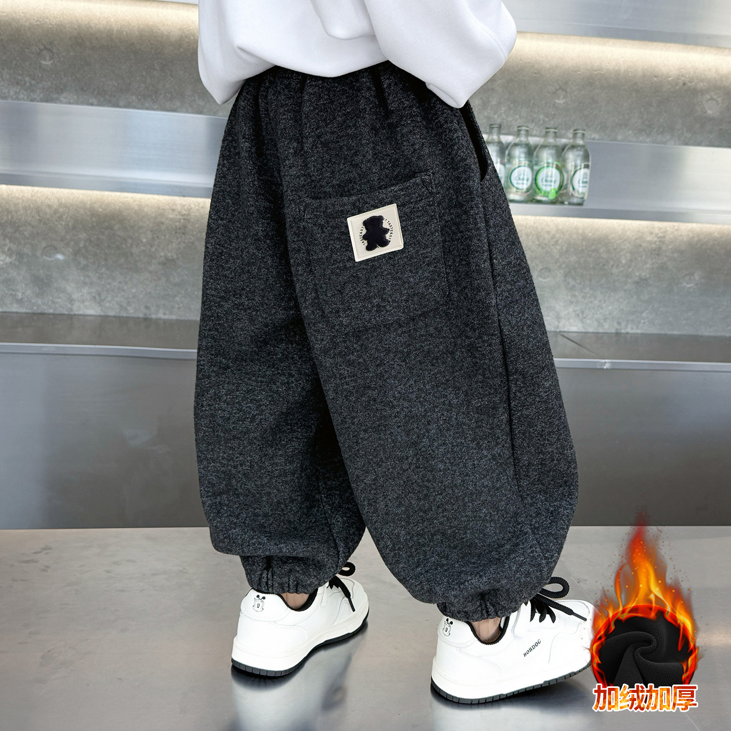 男童秋冬季加绒裤子2025新款儿童加厚帅气保暖卫裤男孩冬装哈伦裤,童装/婴儿装/亲子装,裤子,淘宝优惠券,粉丝福利购,淘宝优惠卷