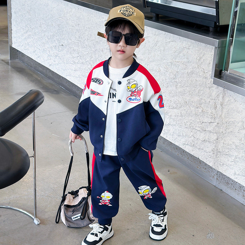 奥特曼男童春秋套装帅气2026新款宝宝春季外套儿童运动两件套潮酷