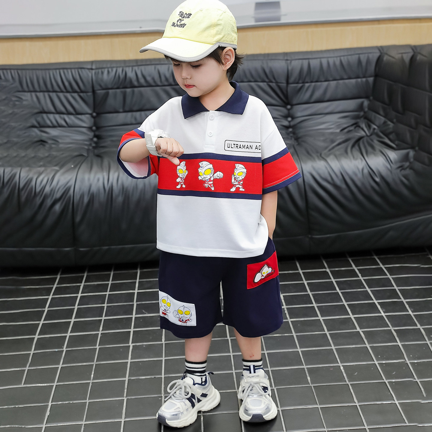 男童夏装短袖套装2026新款洋气儿童Polo衫奥特曼衣服男宝夏季运动