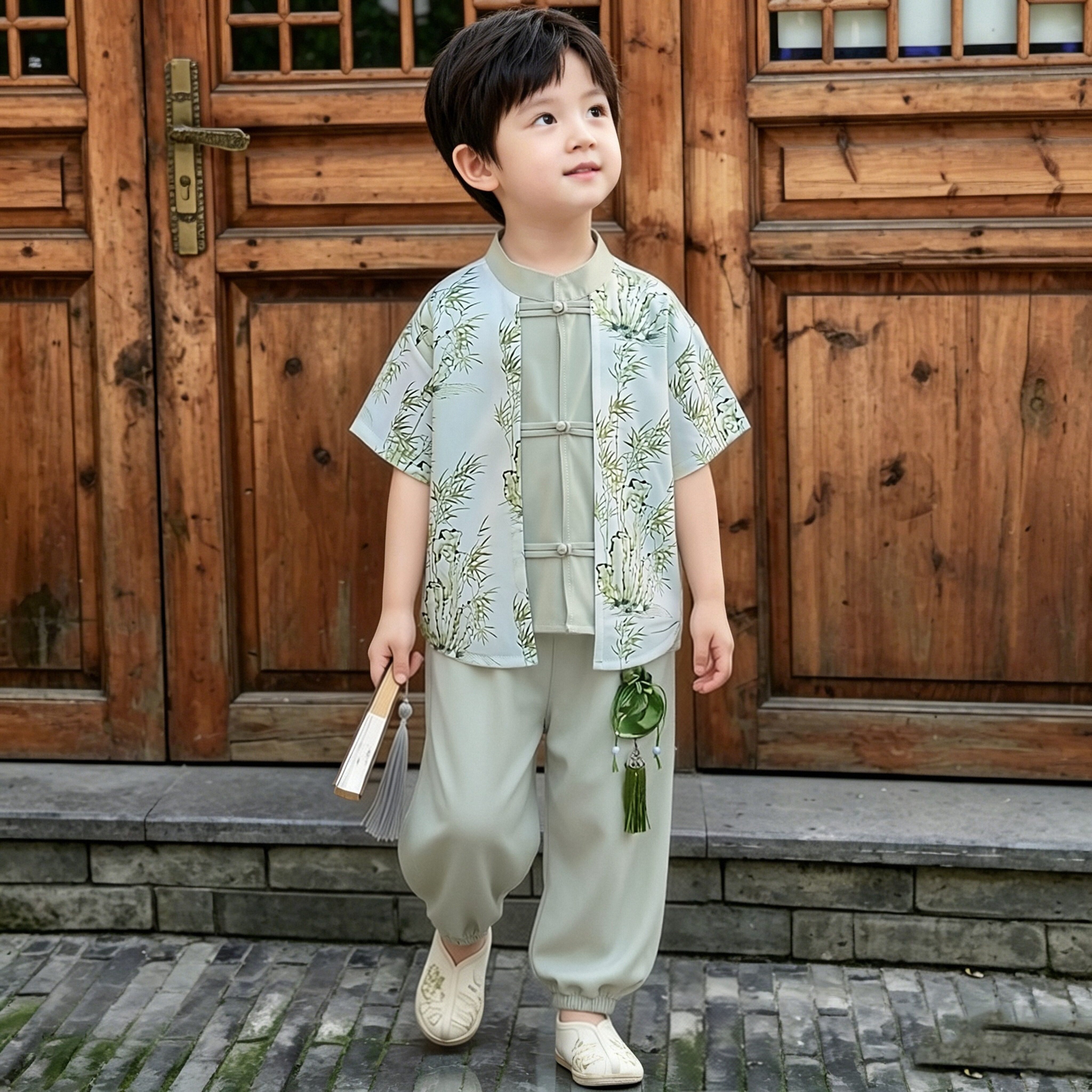 男童夏装套装2026款汉服唐装图片