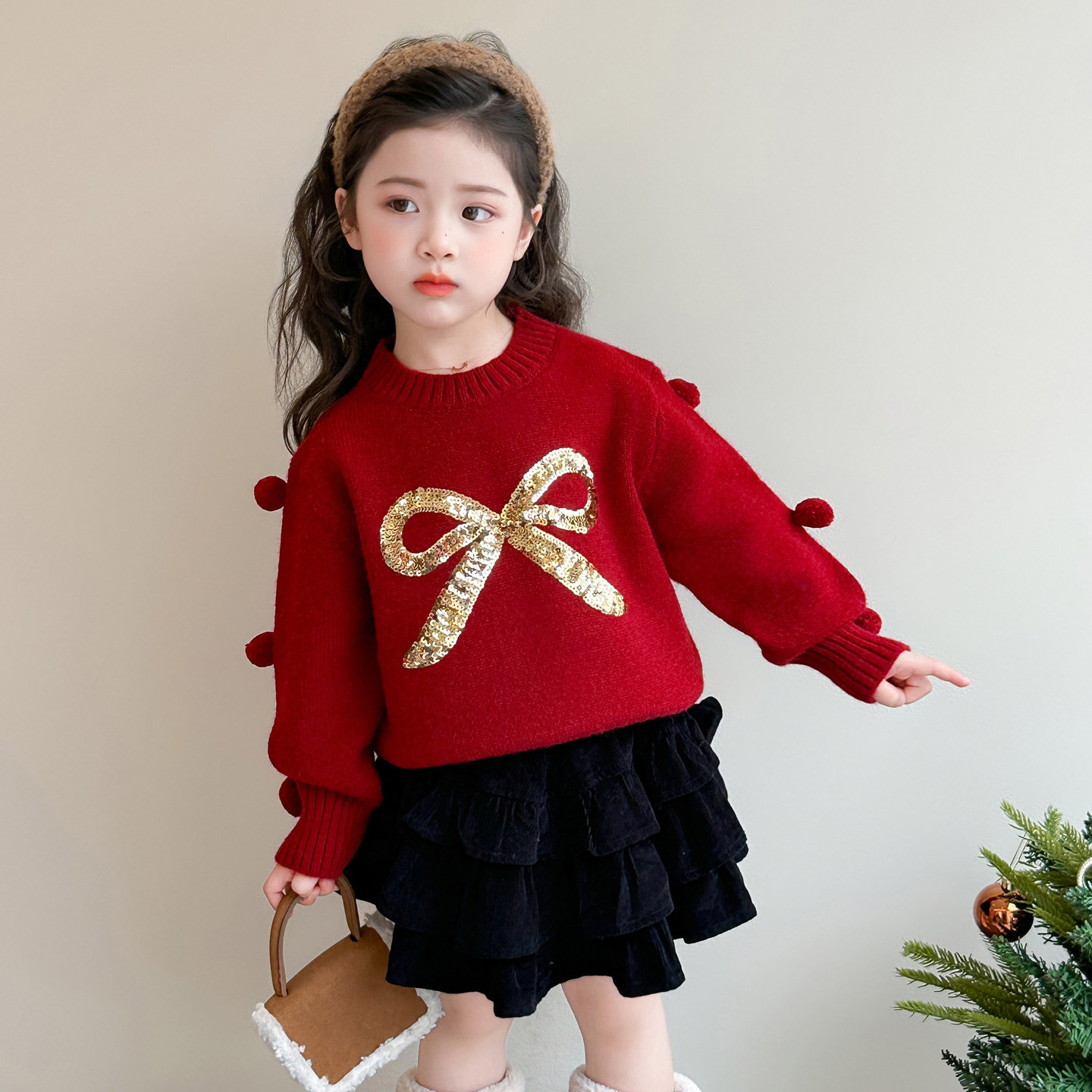 女童毛衣加厚针织衫秋冬款2025新款儿童红色外套女宝宝拜年服冬季,童装/婴儿装/亲子装,毛衣/针织衫,淘宝优惠券,粉丝福利购,淘宝优惠卷