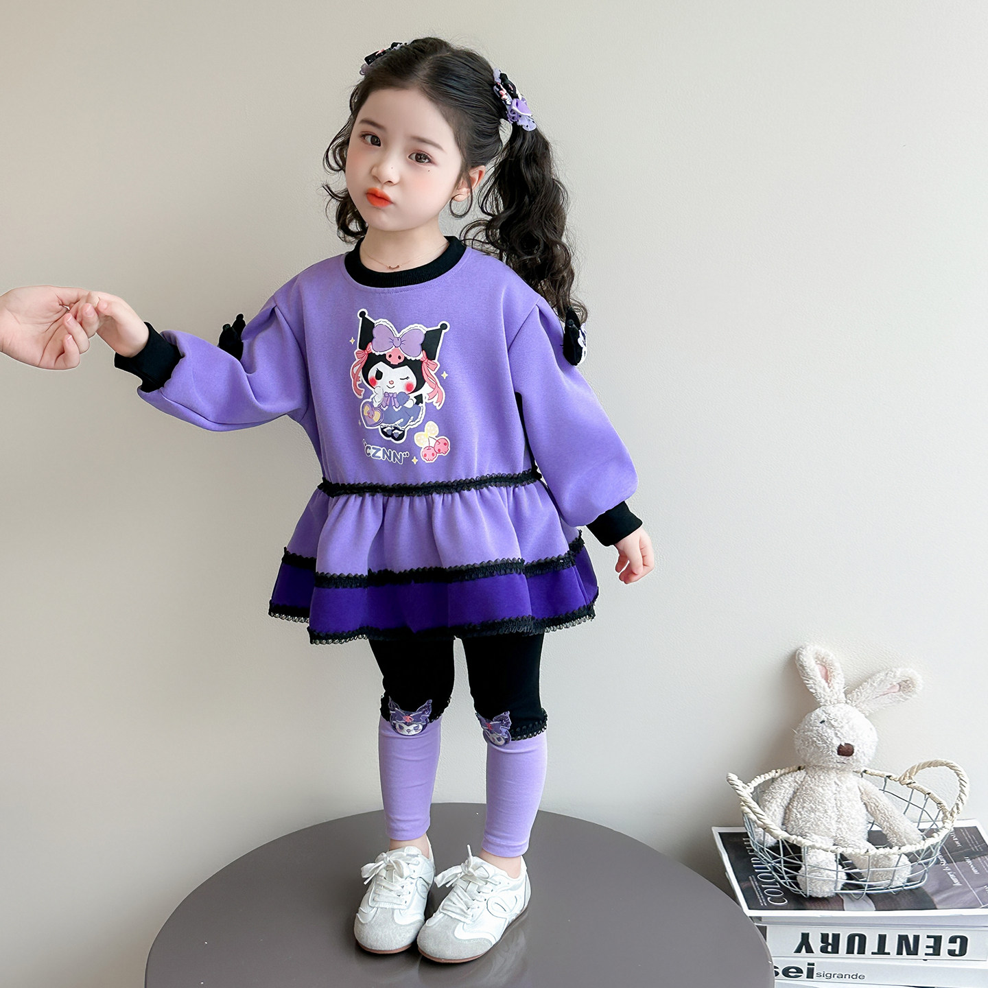 女童运动套装春秋季26新款女孩宝宝库洛米超好看洋派衣服儿童春装