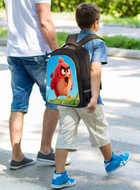 新款愤怒小鸟幼儿园小学轻便大容量防水防污儿童双肩包开学季e490