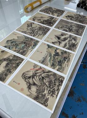 清 王鉴 摹古山水画册10张古名家山水画国画艺术微喷复制装饰画