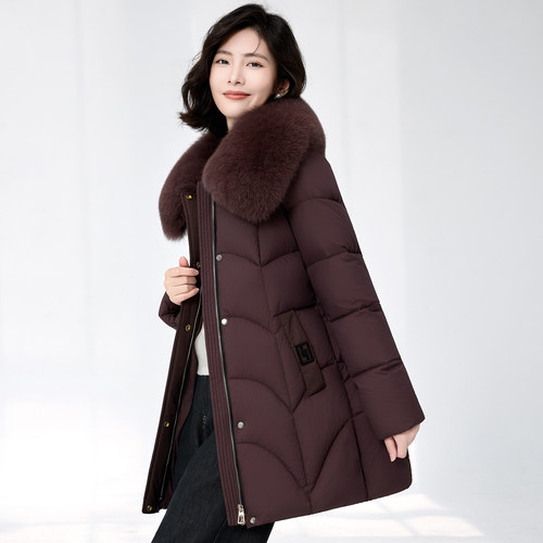 翻新定做女士中长款羽绒服半成品来料加工定制纸板样专业电脑制版