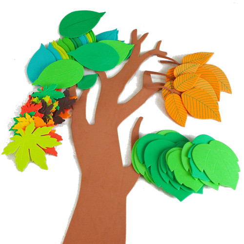 教室泡沫环境秋天主题树干墙贴画