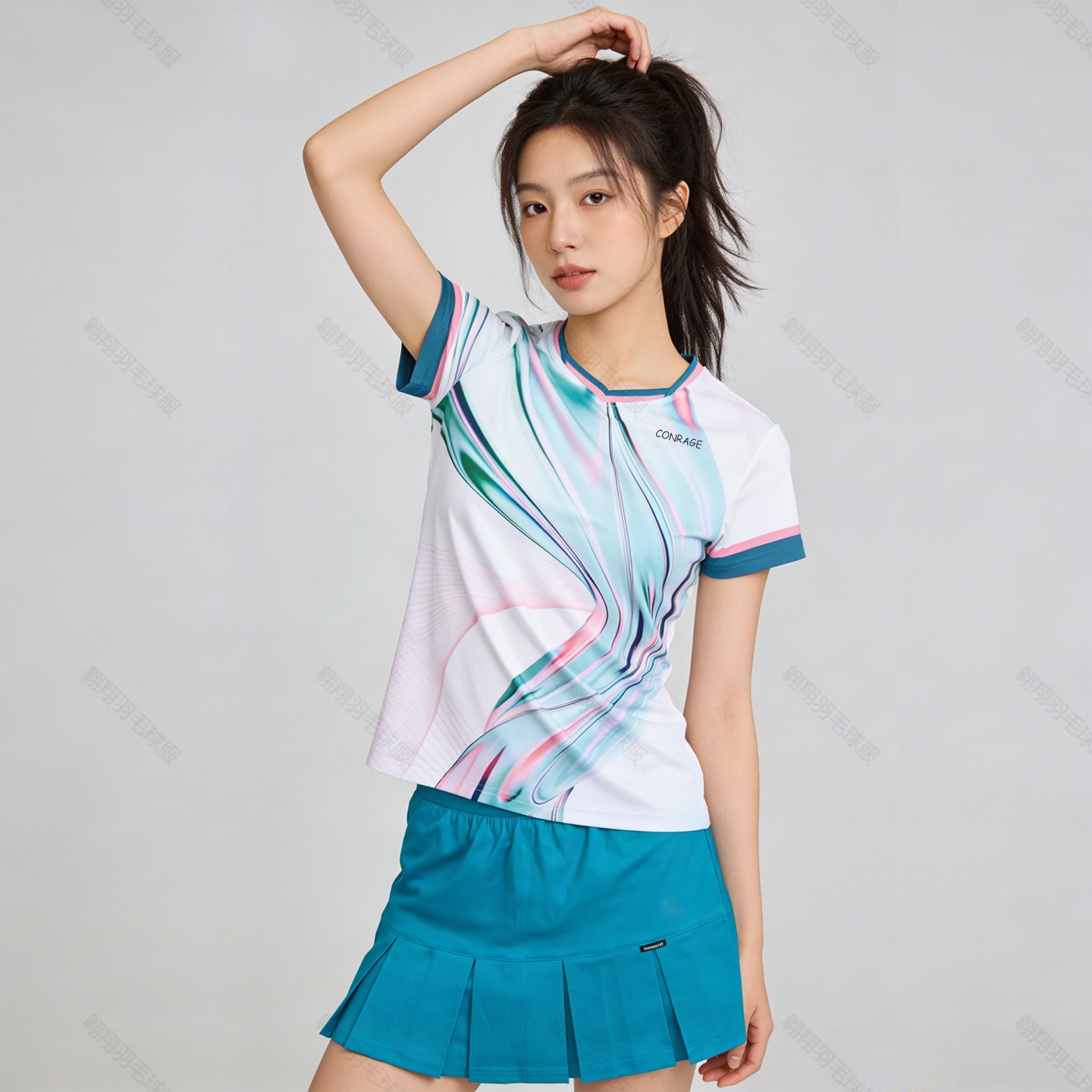 羽毛球服女2026新款高颜值套装夏速干专业运动短袖上衣巨好看球衣