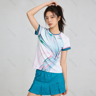 羽毛球服女2026新款高颜值套装夏速干专业运动短袖上衣巨好看球衣