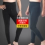 Quần ấm tuổi trung niên nam cộng với nhung rộng kích thước lớn quần eo cao quần legging cha mặc quần dài phần mỏng - Quần nóng lên quần giữ nhiệt nam thể thao