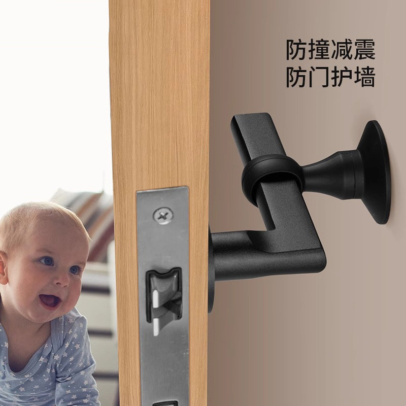 卫生间硅胶门吸免打孔门把手专用浴室吸盘器厕所玻璃新款防撞门挡图片