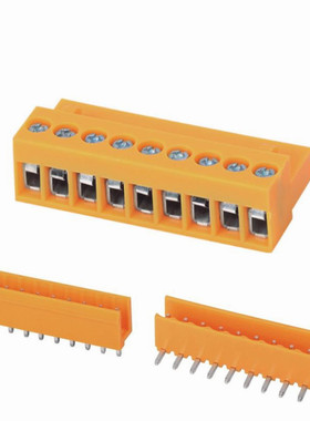 插拔式PCB接线端子3.96mm间距2P~24P橘黄色公母对插直针弯针HT396