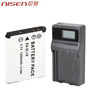 适用 尼康CoolPix S6900 S3700 S2800 S3600 S5300 S6800 S2500 S2600 S5200 EN-EL19 电池USB充电器电板座充