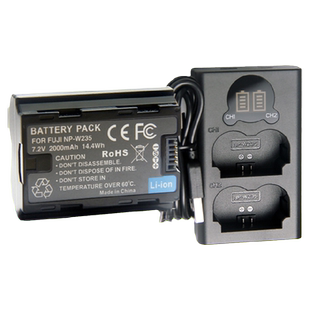 适用于富XS20 士XH2 XH2s XT4 XT5 GFx100s X-T4 电池充电器 NP-W235微单充电器 双充 座充USB双充非原装