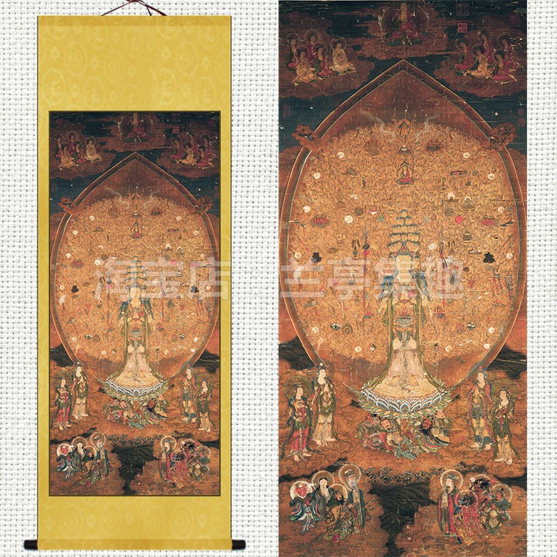 装饰书画像神仙人物图国画南宋千手千眼观世音佛教观音画卷轴挂画