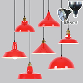 火锅店饭店餐饮店专用聚光吊灯商用高档餐厅桌面打光射灯红色灯罩