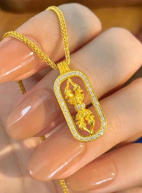 古法金包银点钻金刚杵降魔杵吊坠