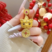 古法金包银招财貔貅吊坠女镶钻招财纳福项链锁骨链送女友礼物