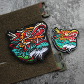 中国龙年生肖全刺绣魔术贴龙头士气章LOONG臂章PVC胶章户外包徽章