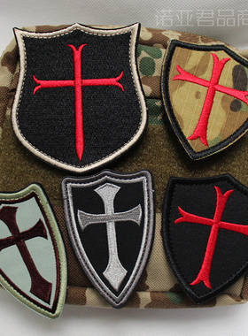 Sealteam海豹DEVGRU十字军臂章刺绣魔术贴章圣殿骑士十字盾士气章