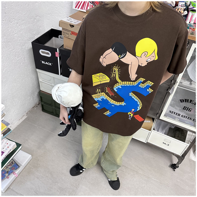 短袖T恤美式卡通嘻哈男女款美金