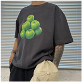 小众潮牌宽松印花半袖 夏季 我男女款 T恤纯纯 上衣 纯棉青苹果短袖