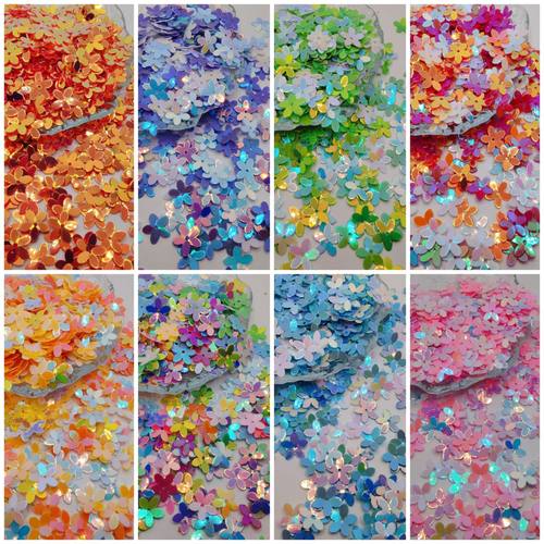pvc金光亮片10mm立体五叶花
