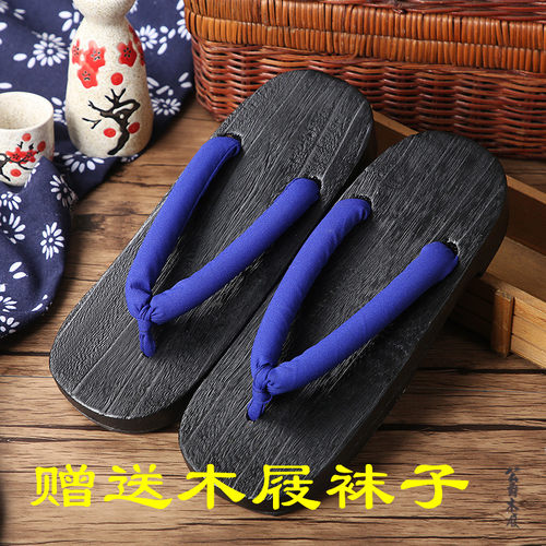 赠送袜子木屐cos防滑拖鞋人字拖情侣厚底和服新款木头居家蝴蝶忍