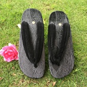 cos男士 木板人字拖木屐鞋 日式 新品 木屐拖鞋 时尚 钉扣木鞋 人字男