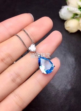 纯银简单款水滴吊坠空托