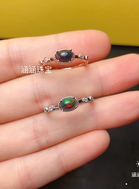 银饰品椭圆形石榴石百搭戒指空托